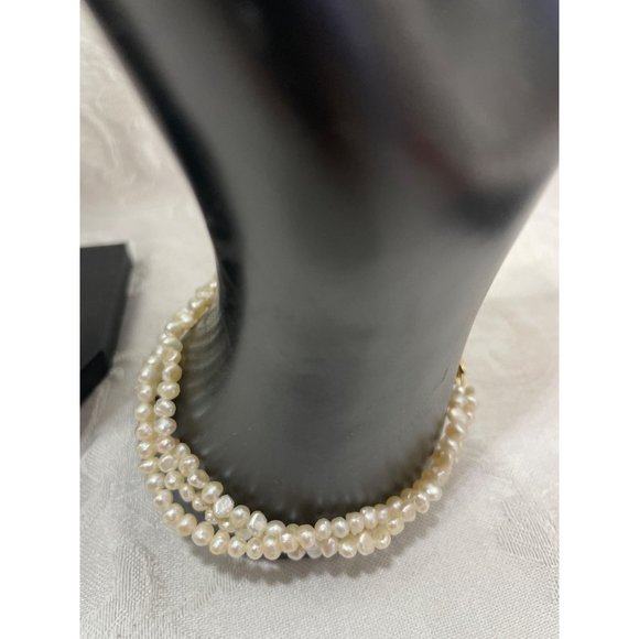 Seed Pearls 17” Necklace  Matching Bracelet 8.5” Vintage Goldtone Filigree Clasp - Picture 3 of 9